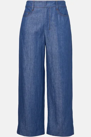 Max Mara Dante cotton and linen twill wide-leg pants