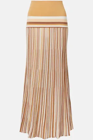 FAITHFULL THE BRAND Citara striped cotton-blend maxi skirt