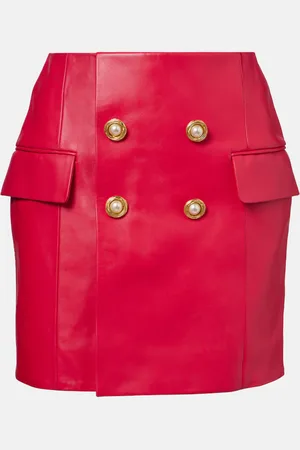 Balmain Leather miniskirt
