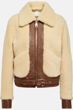 Chloé ChloÃ© Leather-trimmed shearling jacket