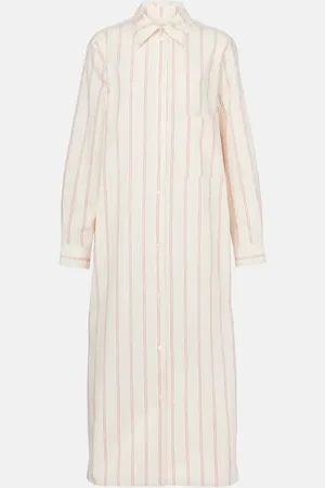 Totême Striped cotton and silk shirt dress