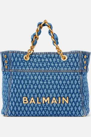 Balmain 1945 quilted denim tote bag