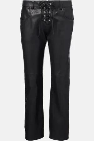 Isabel Marant Vanel mid-rise leather straight pants