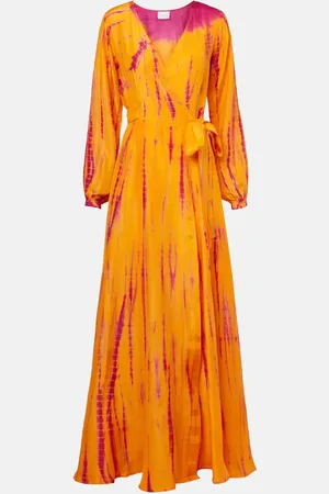 ANNA KOSTUROVA Tie-dye silk wrap dress