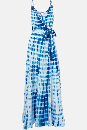 ANNA KOSTUROVA Tie-dye silk wrap dress