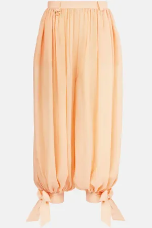 Chloé ChloÃ© Pleated silk charmeuse barrel-leg pants