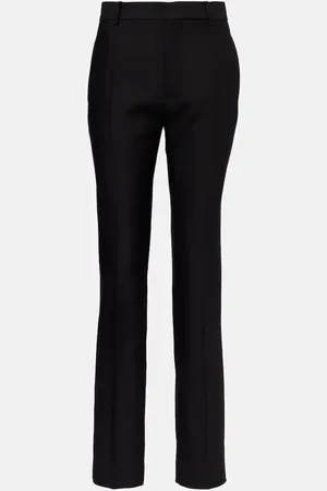 Loewe High-rise wool and silk straight pants