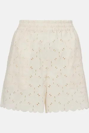 Moncler Broderie anglaise cotton-blend shorts
