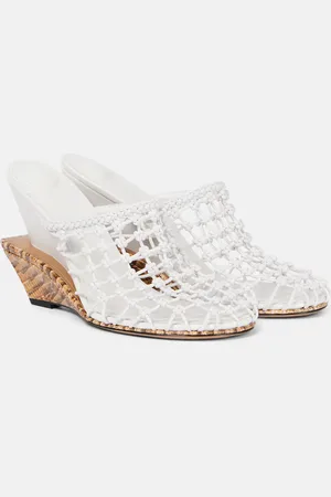 Jacquemus Double 110 woven leather wedge mules
