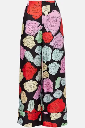 Marni Floral silk palazzo pants