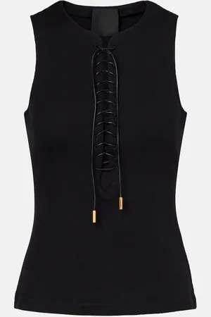 Givenchy 4G lace-up cotton-blend jersey tank top