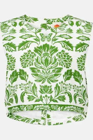 Farm Rio Delicate Tapestry linen-blend top