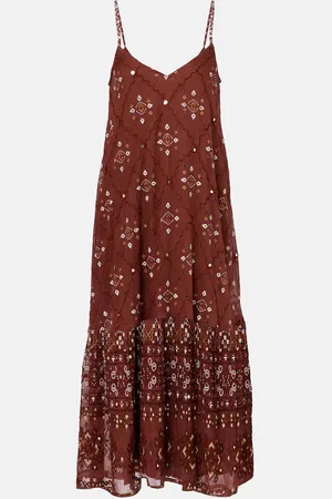 Juliet Dunn Printed cotton slip dress