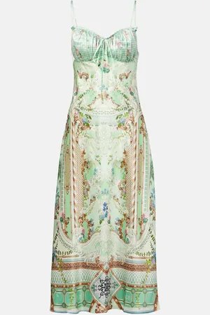 Camilla Gathered silk midi dress
