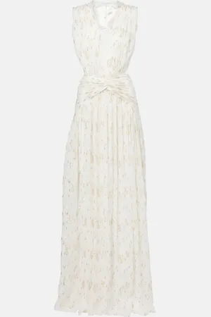 Costarellos Luccia cutout silk jacquard gown
