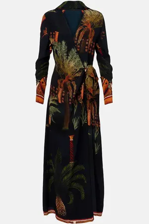 JOHANNA ORTIZ Printed silk wrap dress