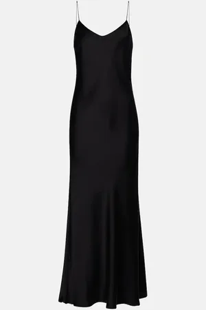 ASCENO Lyon silk satin slip dress