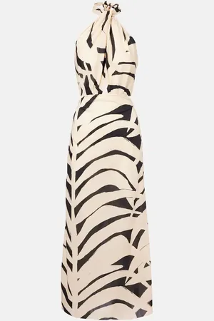 JOHANNA ORTIZ Printed cutout halterneck cotton maxi dress