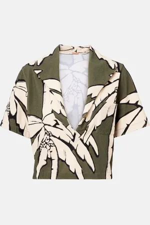 JOHANNA ORTIZ Cropped printed terry shirt
