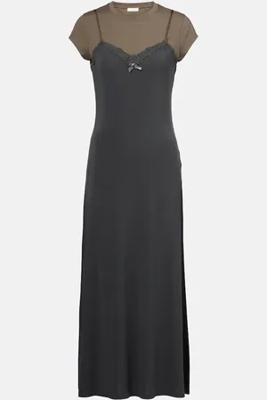 Acne Studios Layered jersey midi dress