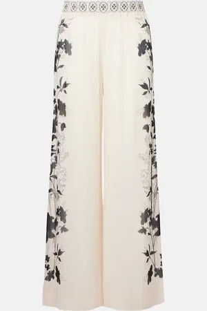 La DoubleJ Printed silk palazzo pants