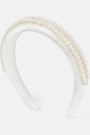 Self-Portrait Embellished satin headband