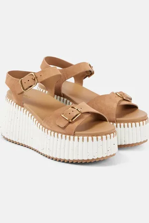 Chloé ChloÃ© Nama suede wedge sandals