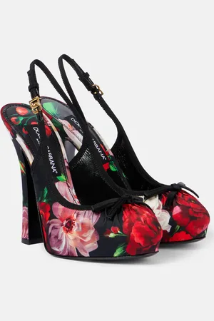 Dolce & Gabbana Vally 105 floral satin slingback pumps
