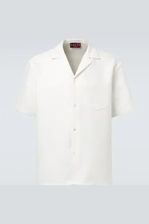 Gucci Linen-blend bowling shirt