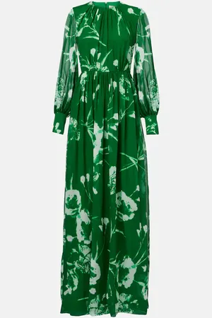 Erdem Floral silk voile gown
