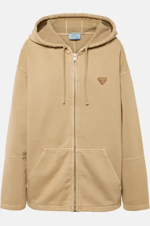 Prada Oversized cotton zip-up hoodie