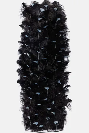 Prada Feather-trimmed organza cocktail dress