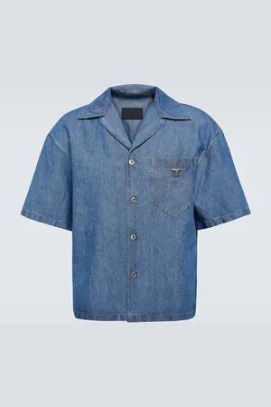Prada Cotton and linen bowling shirt