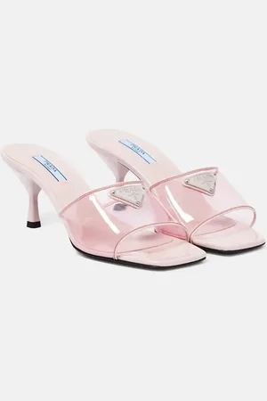 Prada Leather-trimmed PVC mules