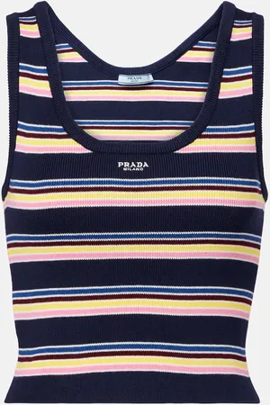 Prada Striped cotton tank top