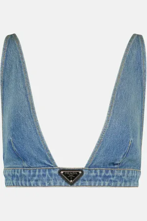 Prada Logo denim bralette