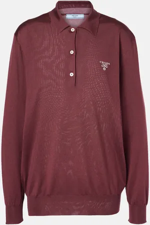 Prada Logo silk polo shirt