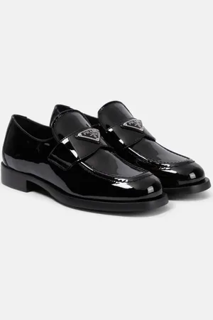 Prada Logo patent leather loafers