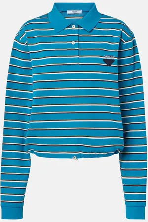 Prada Logo striped cotton polo shirt