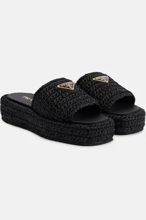 Prada Flatform raffia sandals