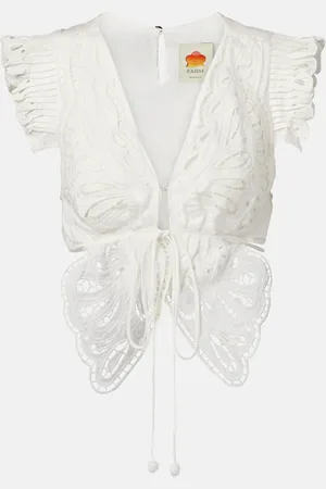 Farm Rio Broderie anglaise cotton top