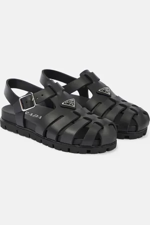 Prada Logo fisherman sandals