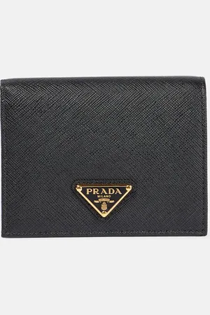 Prada Logo saffiano leather wallet