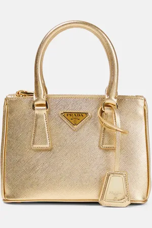 Prada Galleria Mini metallic leather tote bag