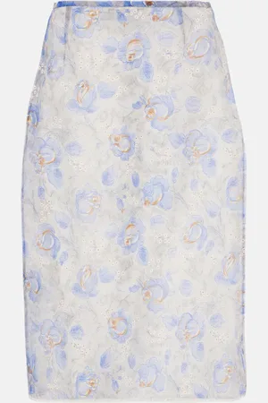 Prada Floral sheer chiffon pencil skirt