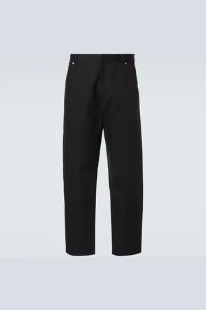 Prada Mid-rise cotton wide-leg pants