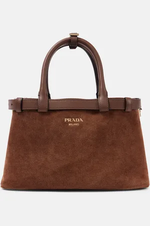 Prada Buckle Small suede tote bag