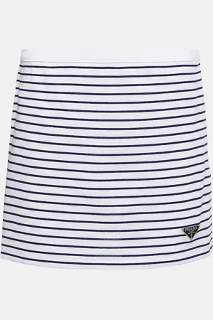 Prada Striped cotton jersey miniskirt