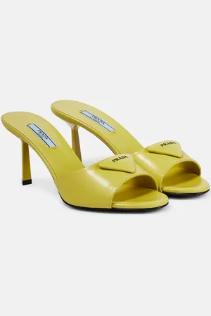 Prada Logo leather mules