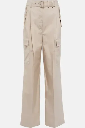 Prada High-rise wide-leg cotton-blend cargo pants